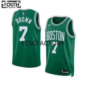 Maillot NBA Boston Celtics Jaylen Brown 7 Nike 2022-23 Icon Edition Green Swingman - Enfant